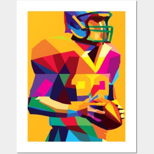 American Football Player Quarterback WPAP Posters and Art